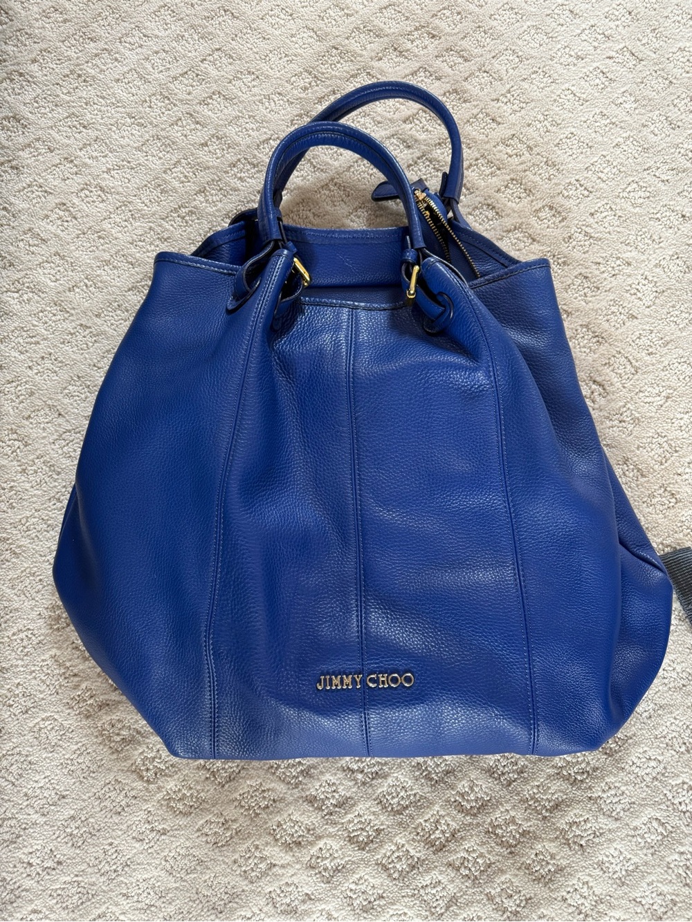 Jimmy Choo Royal Blue Leather Shoulder Bag